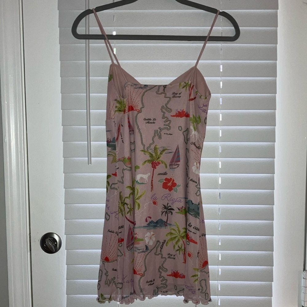 Urban Outfitters Tropical Pink and Green One Piece Dress - Picture 7 of 10